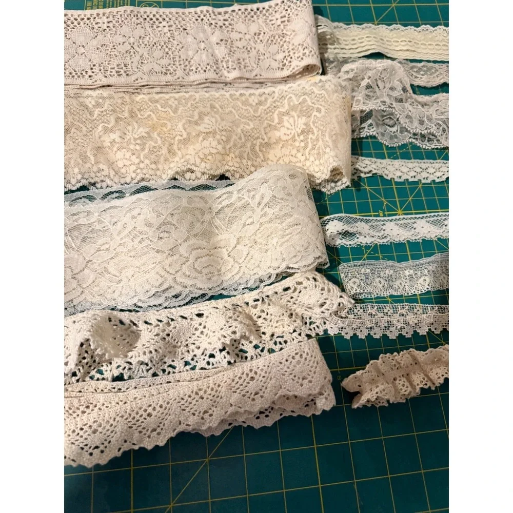 Lace trim Ivory / Cream lot of 20 yards vintage & modern DIY Slow Sew Journal